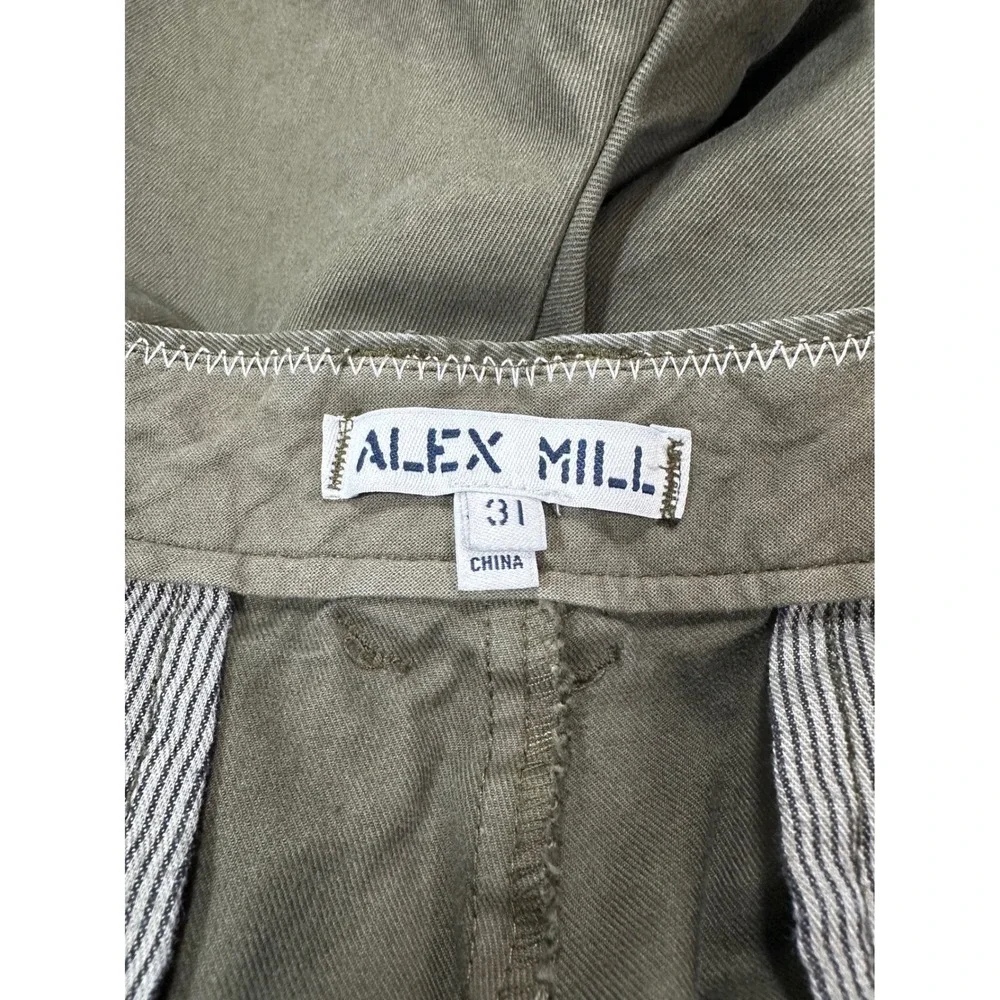 Alex Mill Men's‎ Cotton Olive Green Pleated Chino Pants Size 31